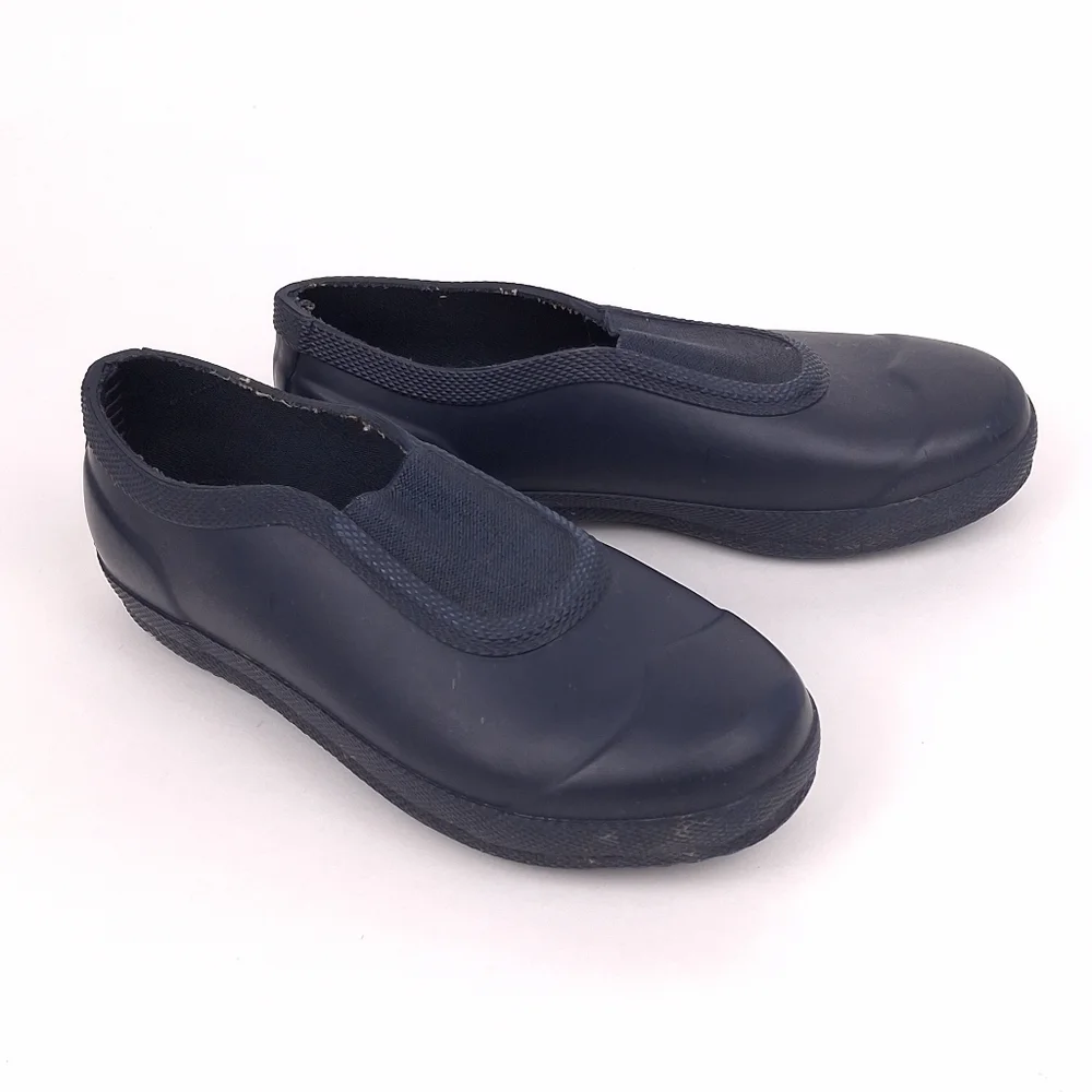 Hunter kids Plimsoll slip on rain shoes waterproof rubber outdoor navy blue